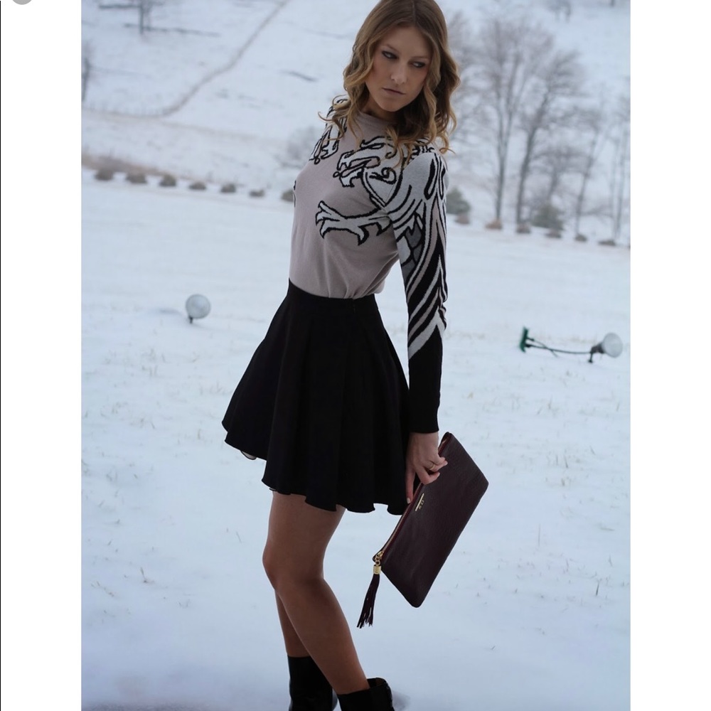 Anthropologie Mcginn Pleated mini skirt leather